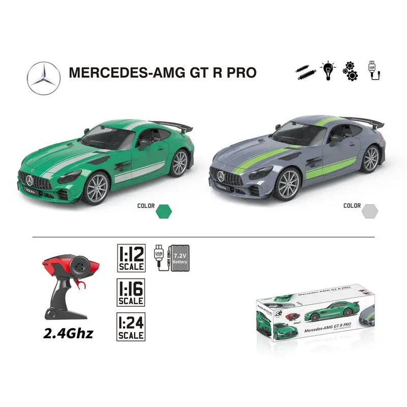 Mercedes-amg Gt R Pro Remote Control Car with Lights 1:16 Scale